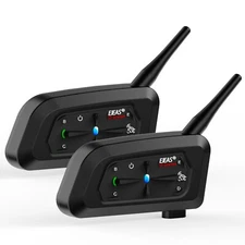 EJEAS V7 Motorcycle Helmet Bluetooth Intercom Noise Reduction Auto-Answering 2X