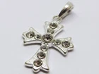 31MM ALLOY CROSS CHARM WITH GRADE A RHINESTONES - 1PC - K025