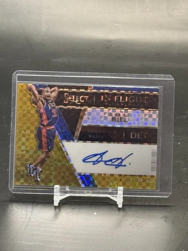 2017 Panini Select Grant Hill In Flight Gold Prizm Auto 1/10 Detroit Pistons 1/1