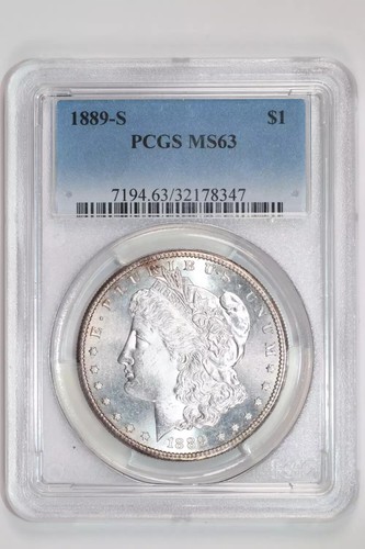 1889-S MORGAN DOLLAR PCGS MS63