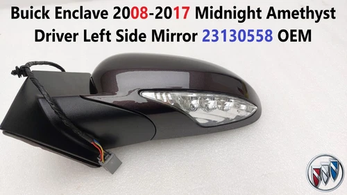 Buick Enclave 2008-2017 Midnight Amethyst Driver Left Side Mirror 23130558 OEM