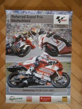 Originales großes Rennplakat Poster Motorrad GP Sachsenring 2007, 84 x 59 cm