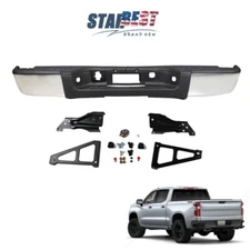 Complete-Chrome Rear Bumper New For Chevy Silverado GMC Sierra 1500 07-13 Truck