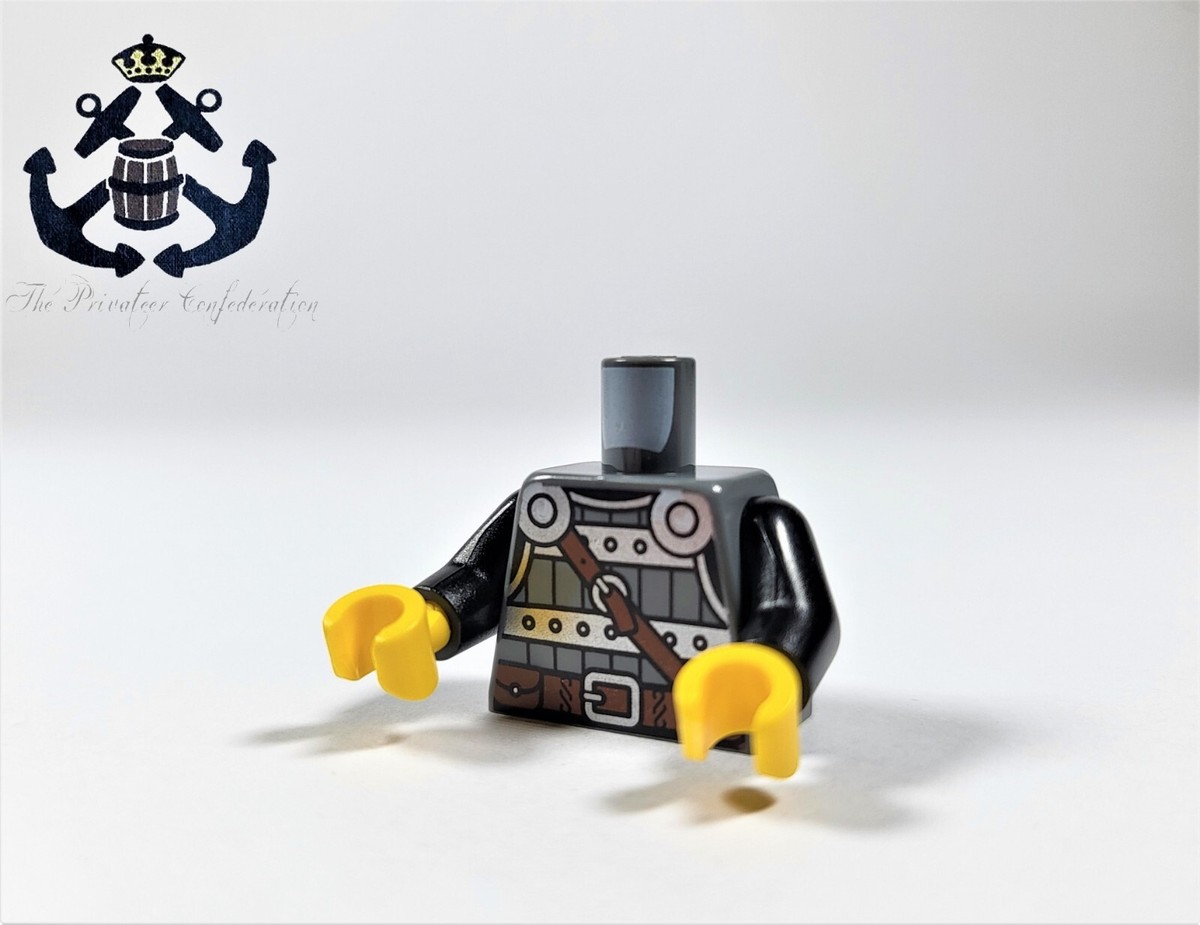 LEGO Viking Minifigure Torso Black Studded Silver Armor