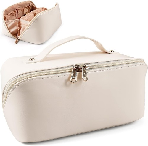 Cosmetic Bag Large Capacity Travel Makeup Organizer with Compartments for Wom... - Picture 3 of 9