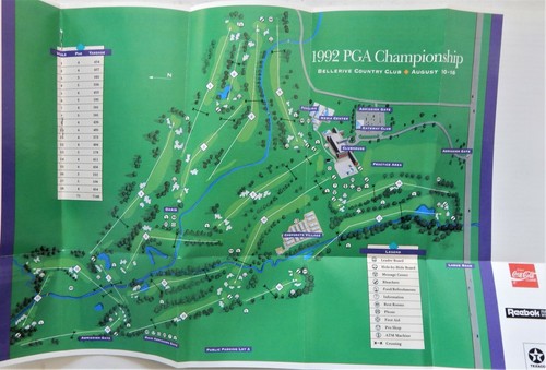 Golf St Louis 1992 74th PGA Championship Bellerive Course Map Guide John Daly - Bild 3 von 3