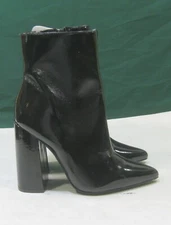 new Black 4.5"BLOCK High Heel POINTY TOE  Ankle Boots Women Size 7.5