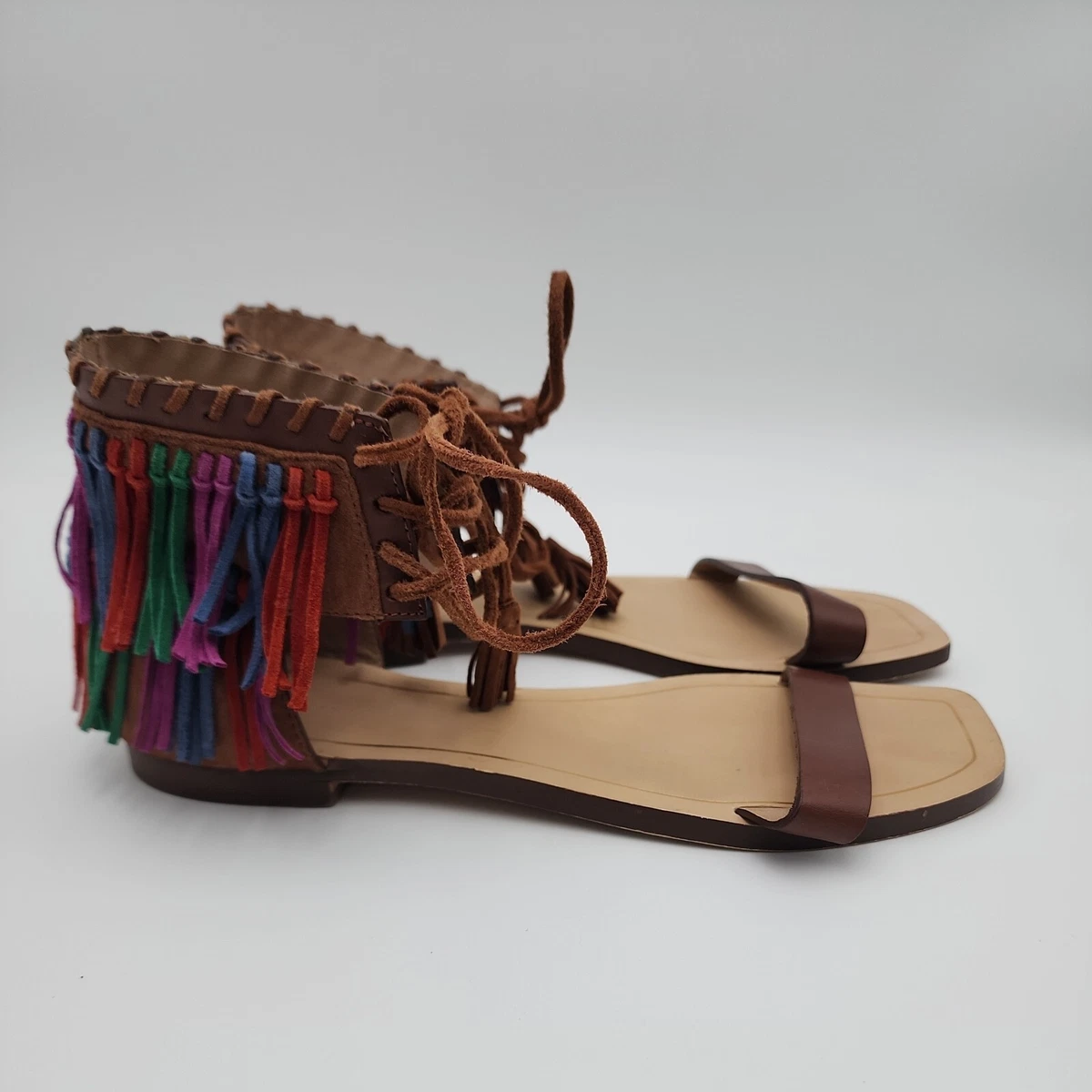 NWT Zara Leather fringe wedge sandals Zara Viral Wedge Sandals: 10 Summer Outfits to Style Them With main image 3