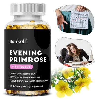 Evening Primrose Oil 1300 mg with GLA 30/60/120 Softgel Oil Supplement