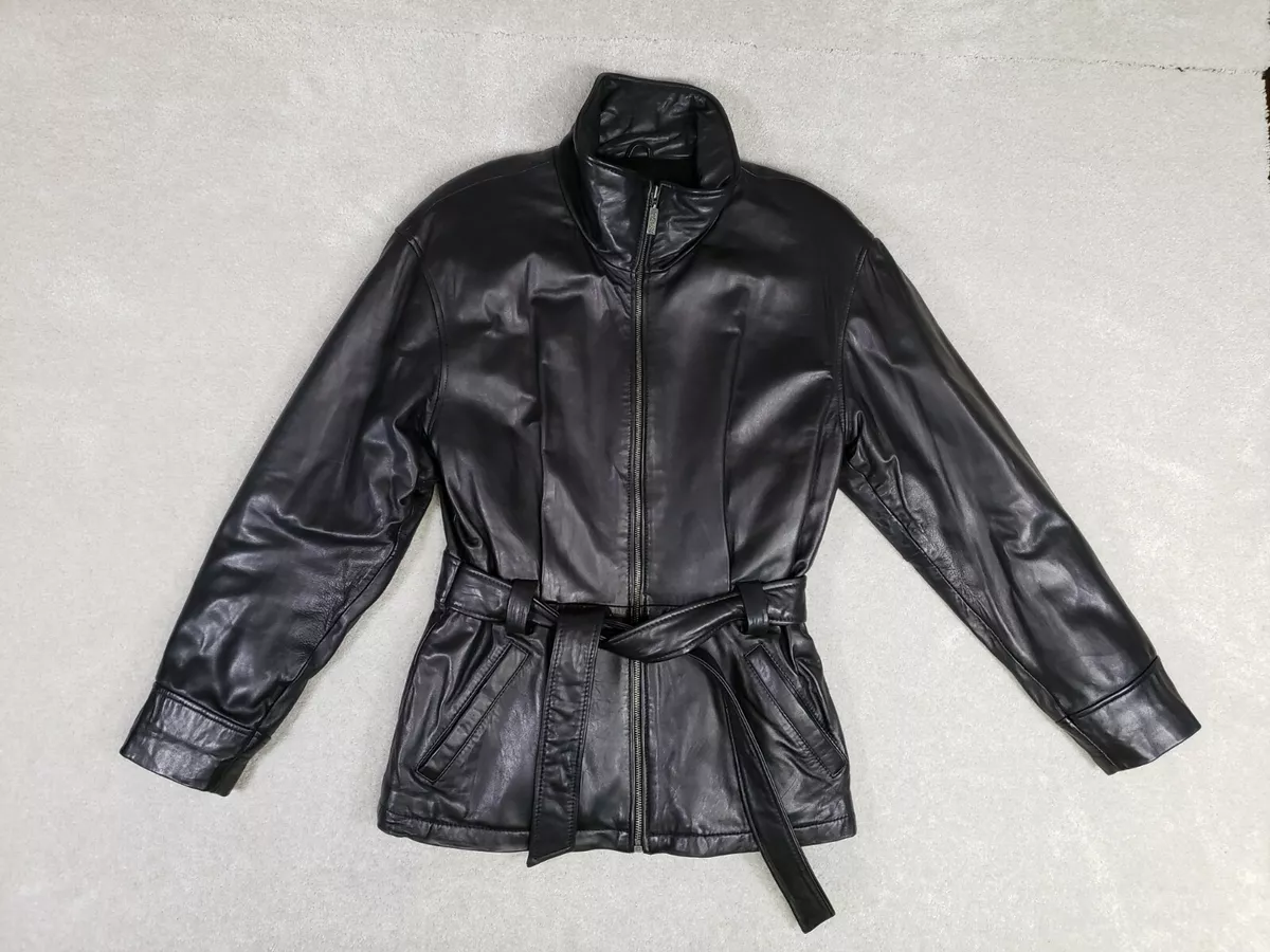 Kenneth cole reaction top leather jacket womens