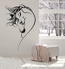 Vinyl Wall Decal Horse Head Pet Animal Girl Room Decor Stickers (1607ig)