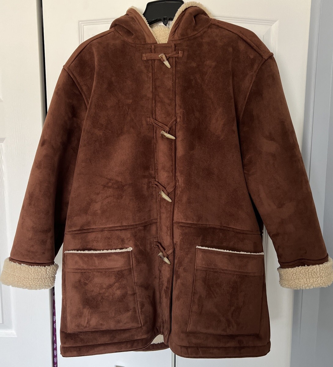 VINTAGE Ralph Lauren Green Tag Womens WINTER Coat Brown Suede