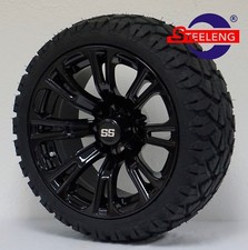 Golf Cart 14 Black Voodoo Wheels And 20 Stinger All Terrain Tires Dot Rated Golf Cart 14 Black Voodoo Wheels And 20 Stinger All Terrain Tires Dot Rated