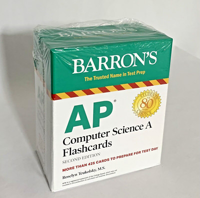Barron's AP Computer Science A Flashcards 2nd Ed Teukolsky 425 Cards Sealed New
