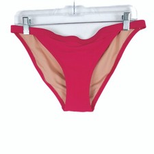 NWT J. Crew Ribbed-Trim Hipster Full-Coverage Bikini Bottom Pink Size Medium M