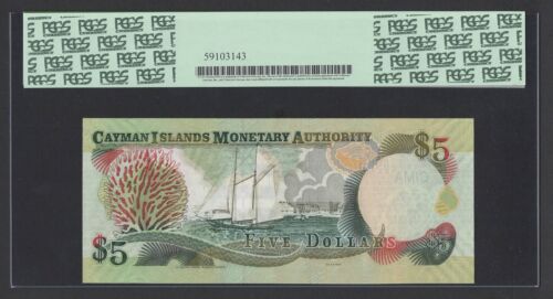Cayman Islands 5 Dollars 2005 (2009) P34b Uncirculated Grade 66 - Picture 2 of 2