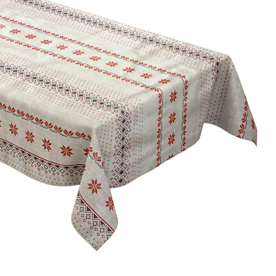 KEVKUS Wachstuch Tischdecke Weihnachten 01542-01 Bordürenmuster eckig rund oval 