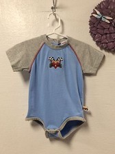 Okie Dokie Baby Boy Snap Crotch One Piece Size 18 Months Blue Gray Race Car 147