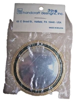 NEW HANDCRAFT DESIGNS, INC. ORNATE DOLLHOUSE MINIATURE round brass mirror 1:12