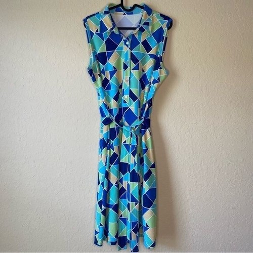 J. McLaughlin | Women's Catalina Cloth Printed Tie Waist Shirt Dress Size XL