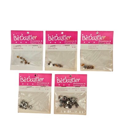 Vintage Bedazzler Refills - 5 Packs - Rhinestones & Studs & Stars Embellishments