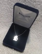 Montana Silversmiths Silver Heart In Michigan Pendant Silver Chain W/Box Great