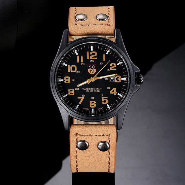 Military Watch For Men Army Grade Date Dial Analog Quartz Power US