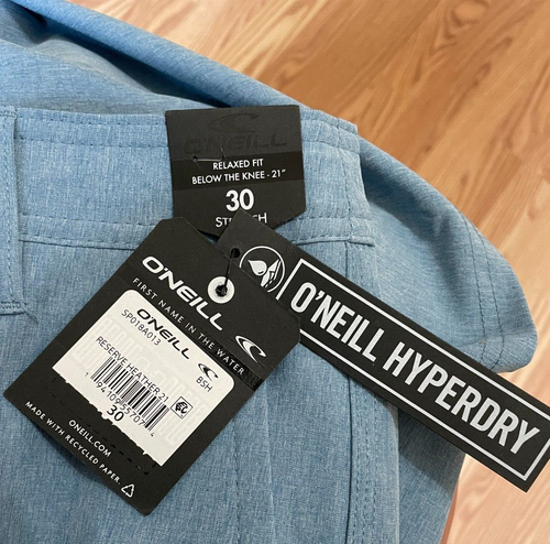 O'NEILL Board Shorts Men's Size 30 Reserve Heather Hybrid Blue Hyper Dry $52 - Picture 4 of 6