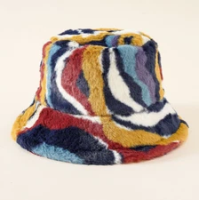 Women Ladies Winter Faux Fur Bucket Hat Fluffy Women