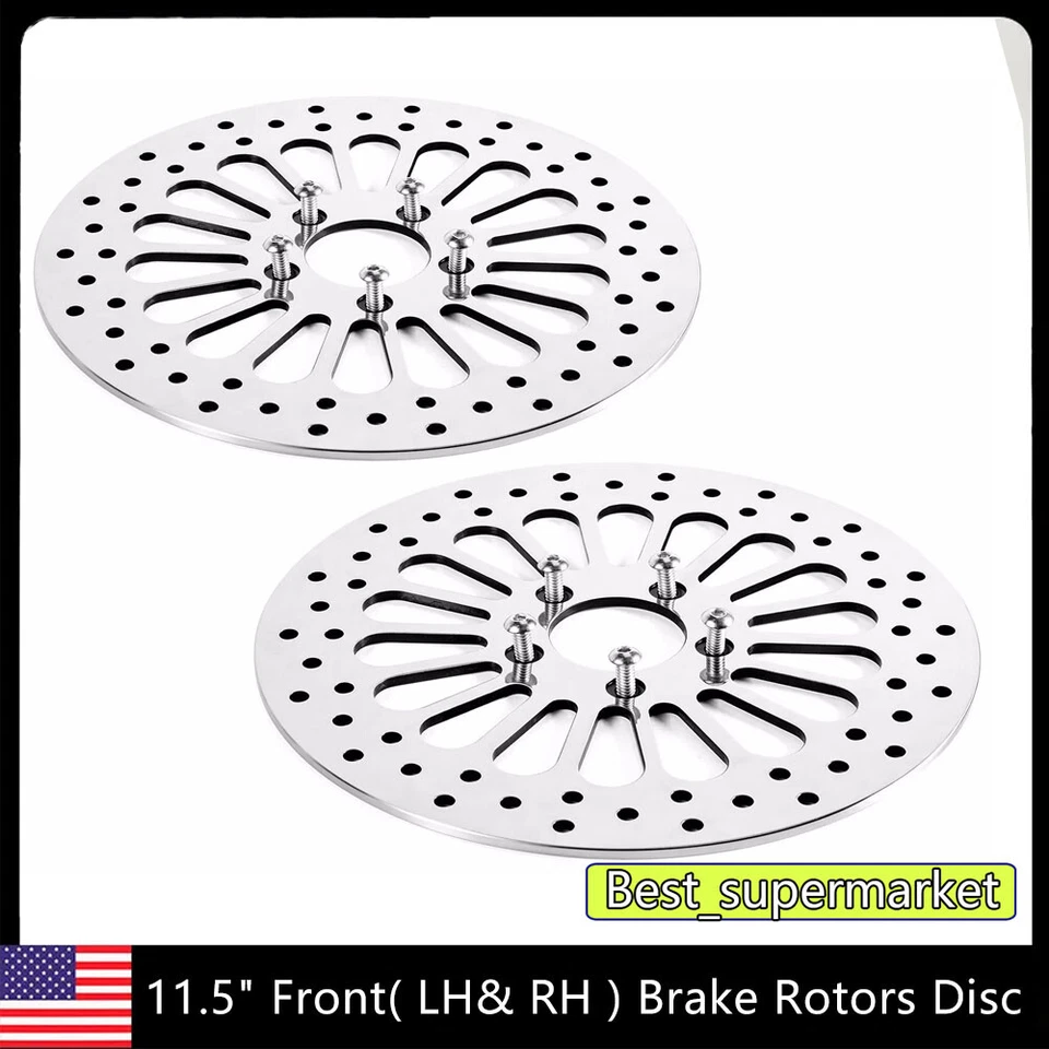 Rotores de freio dianteiro 11,5" adequados para Harley Touring Road King Electra Street Glide - Imagem 2 de 4