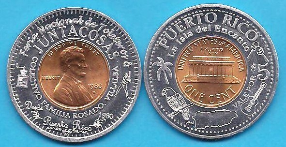 JUNTACOSAS Baseball Encased Anillado VILLALBA PUERTO RICO Lucky Penny FERIA 1980