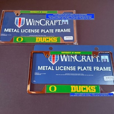 2 University of Oregon DUCKS Authentic NCAA METAL License Plate Frames Best Gift