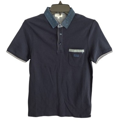 Hugo Boss Navy Blue Pique Short-Sleeve Polo Shirt Junior/Youth Boy 14-S Slim Fit