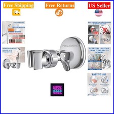 Adjustable Silver Shower Head Holder with Suction Cup, Wall Mount