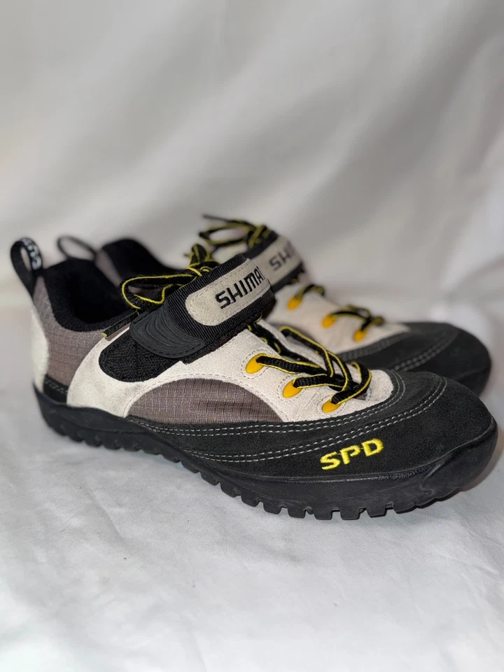 Zapatos de ciclismo Shimano SPD SH-MO37W Mountain 7 Us de cuero beige de 2 pernos para hombre Foto 3 de 4