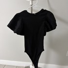Zara Body schwarz Puffärmel gerippt