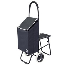 dbest Products Trolley Dolly Sport with Chair   Foldable Grocery Cart on Wheels