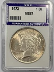 1923 P $1 Peace Dollar Silver - GEM/BU - UNC Coins Holder