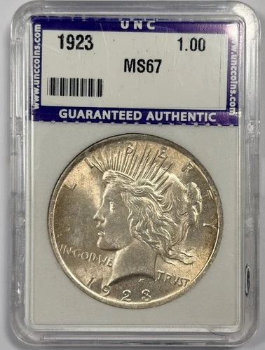 1923 P $1 Peace Dollar Silver - GEM/BU - UNC Coins Holder
