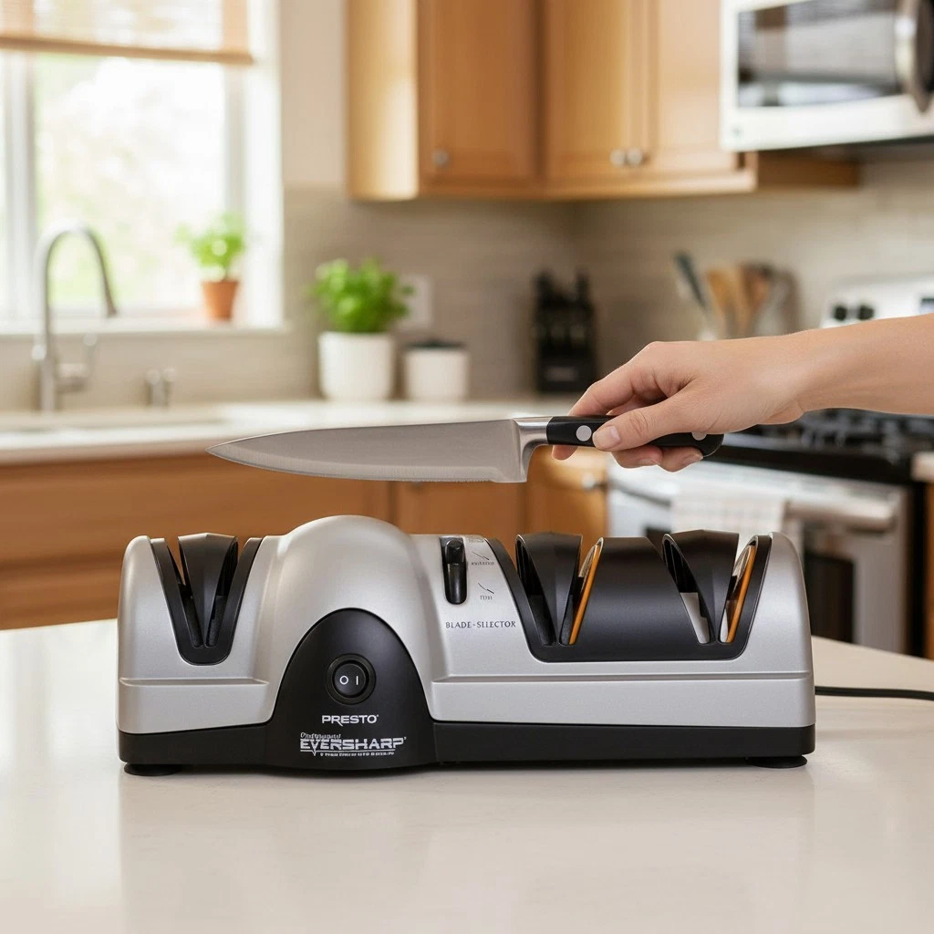 Professional Electric Knife Sharpener - 3-Stage System for Razor Sharp Blades