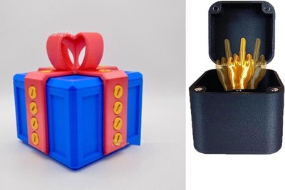 Fkn Box, Fkngifts, Fknbox mit Fknfinger, lästige Geschenkbox mit Schrauben