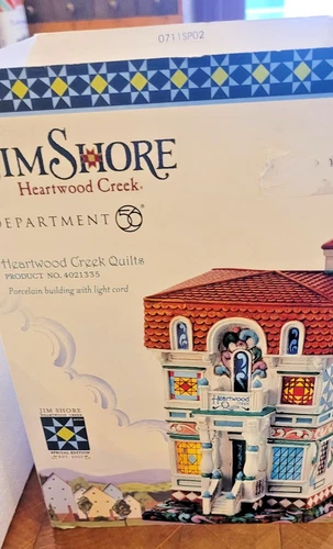 Dept 56  Jim Shore Heartwood Creek Quilts Village Limited Ed 2011 Stained Glass 