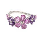 Valentine 18k Flower Ring Purple Amethyst and Pink Sapphire natural gemstones — photo 1