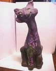 2019 Egglant Fenton HP Purple Flowers & Butterflies Alley Cat Figurine # 3 Of 9