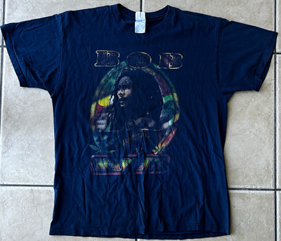 Vtg 90s Bob Marley One Love T Shirt XL Faded Big Face Double Sided Reggae