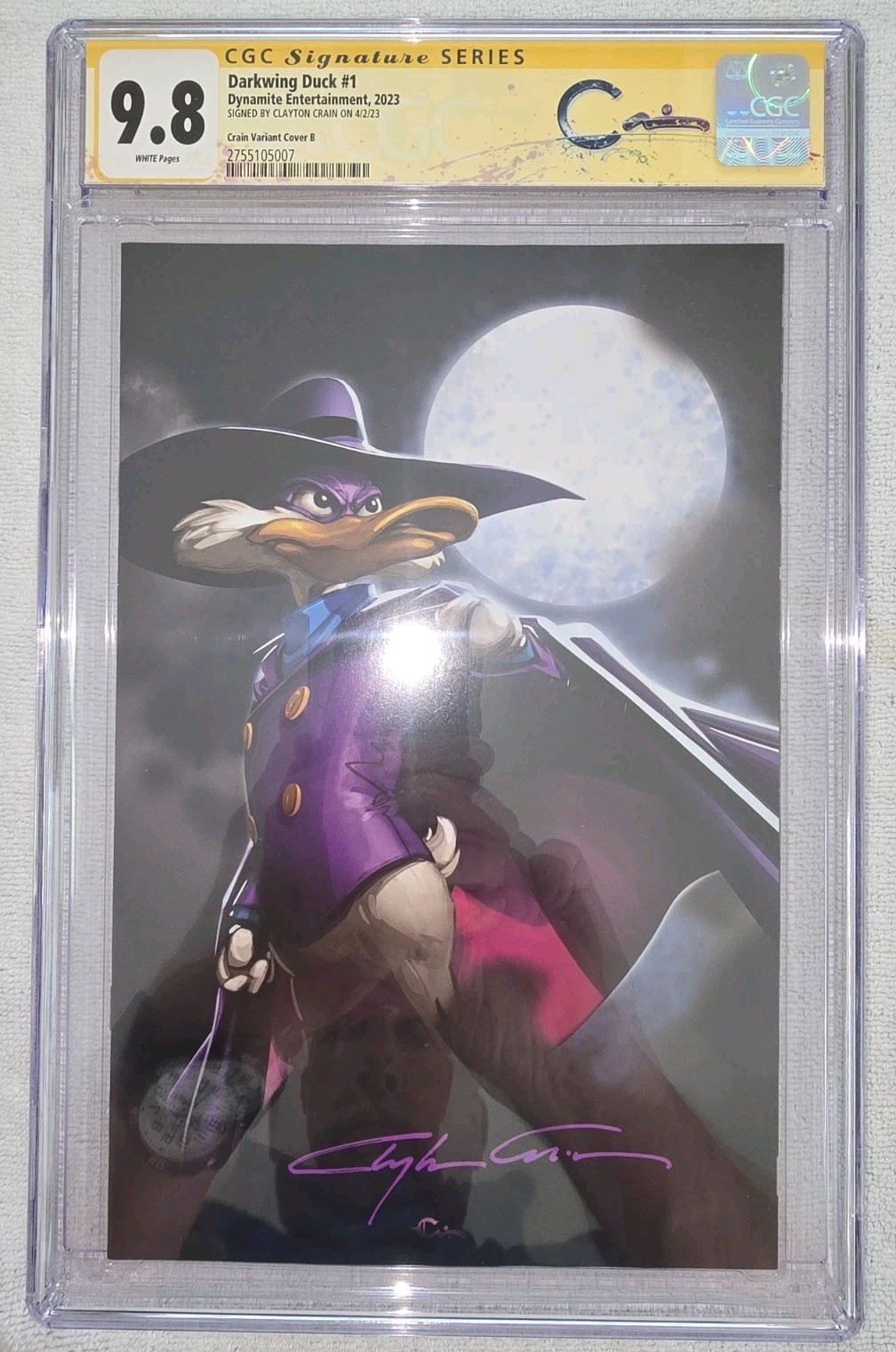 DARKWING DUCK 1 CGC SS 9.8 CLAYTON CRAIN VARIANT 