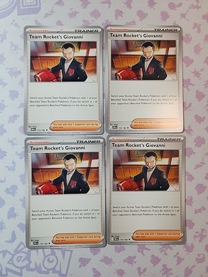 Team Rocket's Giovanni x4 174/182 Destined Rivals Pokemon TCG Playset
