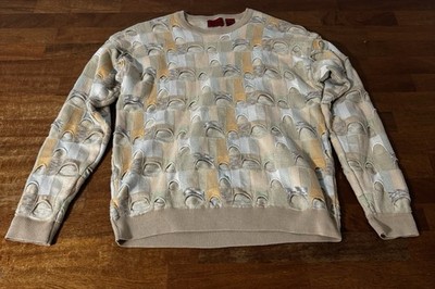 J Simon Sweater Vintage Multicolor men s Large 100% Cotton 3d Abstract