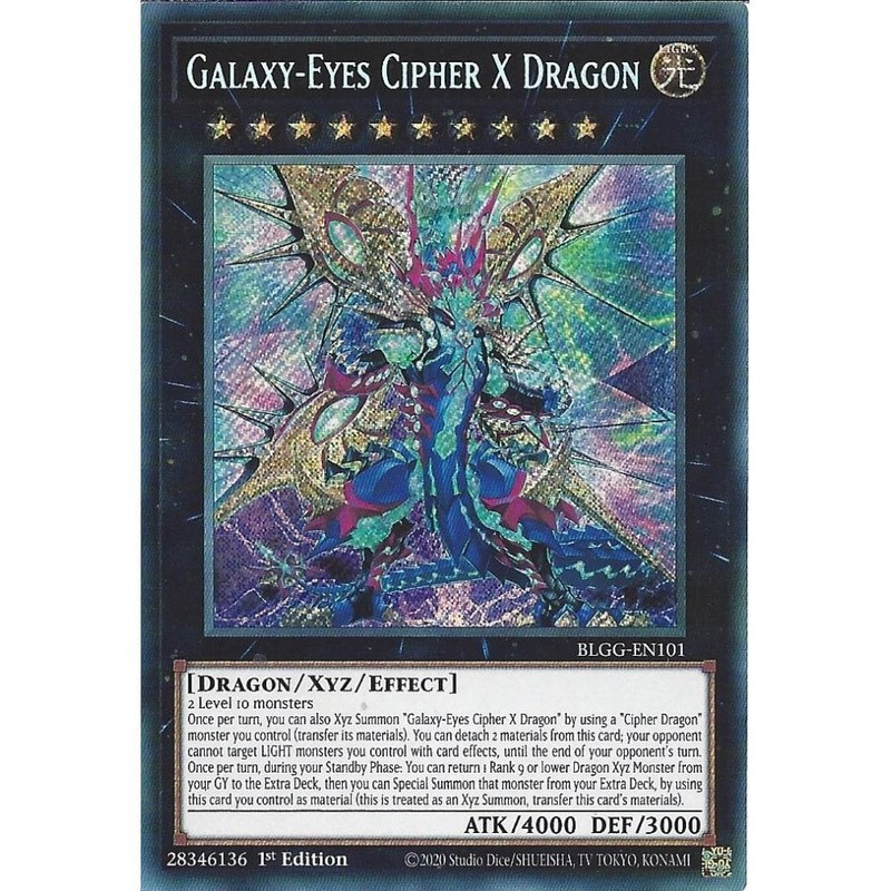 BLGG-EN101 Galaxy-Eyes Cipher X Dragon : Secret Rare Card : 1st Edition : YuGiOh