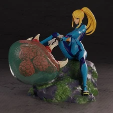 1/24 Resin Doll Sexy Samus Girl Vs Jellyfish Unpainted Unassembled Model Kit Toy